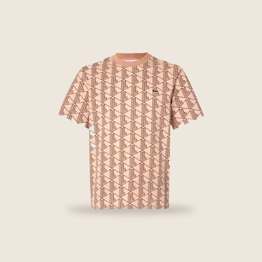 Tee-shirt Lacoste — Rose poudré monogramme